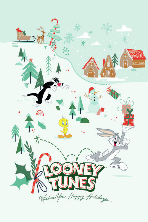 Europosters Plakát, Obraz - Looney Tunes - Vánoce, 26.7 × 40 cm
