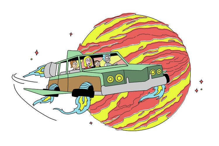 Europosters Plakát, Obraz - Rick & Morty - Trip, 40 × 26.7 cm