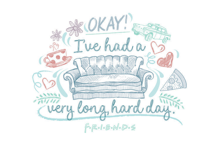 Europosters Plakát, Obraz - Přátelé - I've had a very long, hard day, 40 × 26.7 cm