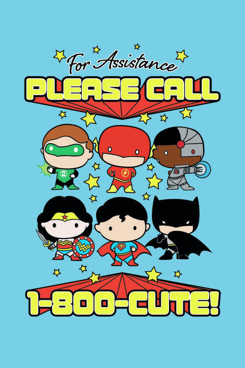 Europosters Plakát, Obraz - Justice League - Cute Assistance, 26.7 × 40 cm