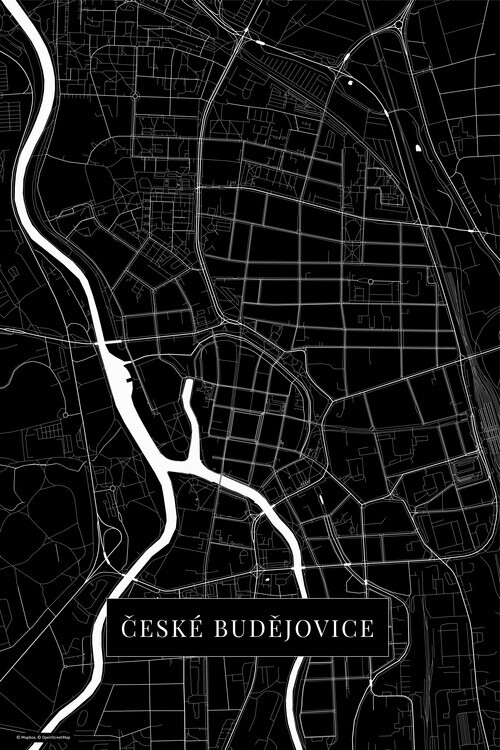 Europosters Plakát, Obraz - České Budějovice black, 26.7 × 40 cm