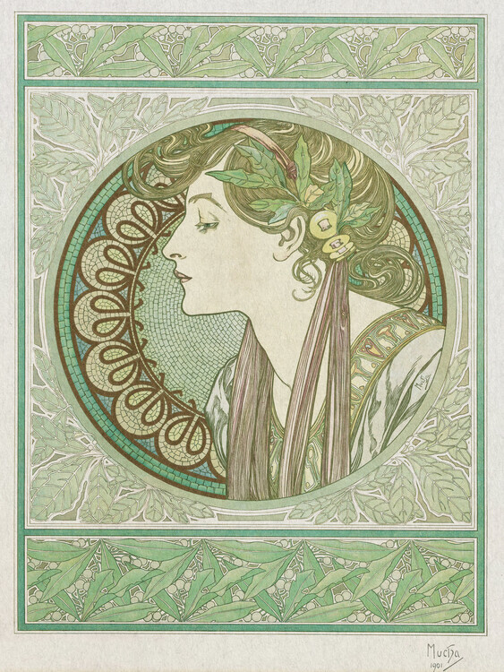 Alfons Mucha Plakát, Obraz - The Laurel (1901), Alfons Mucha, 30 × 40 cm