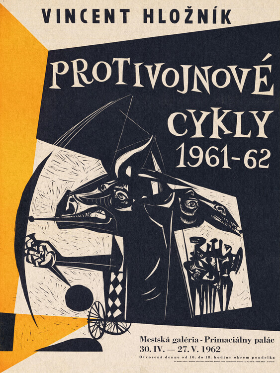autor Plakát, Obraz - Vincent Hložník Anti War Exhibition (Political Vintage), 30 × 40 cm