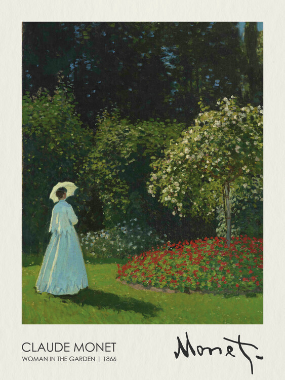 Claude Monet Plakát, Obraz - Jeanne Marie Lecadre In The Garden (1866), Claude Monet, 30 × 40 cm