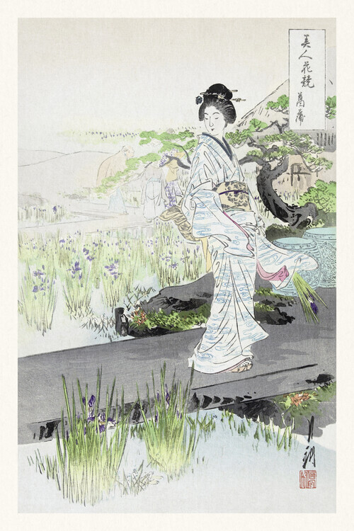 Ogata Gekko Plakát, Obraz - Iris Garden, Ogata Gekko, 26.7 × 40 cm