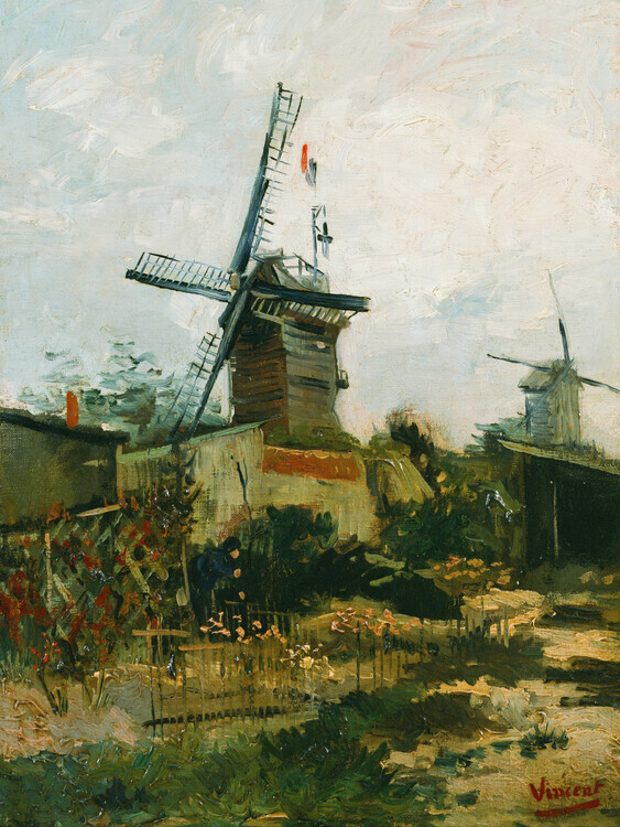 Vincent van Gogh Plakát, Obraz - Windmills on Montmartre, Vincent van Gogh, 30 × 40 cm