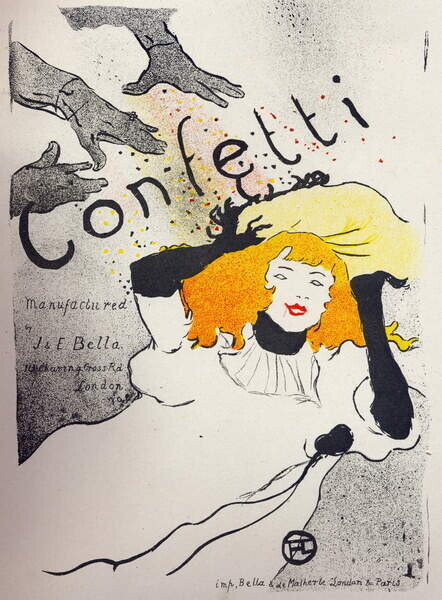 Toulouse-Lautrec, Henri de Plakát, Obraz - Paper Confetti, Toulouse-Lautrec, Henri de, 30 × 40 cm