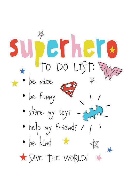 Europosters Plakát, Obraz - Superhero - to do list, 26.7 × 40 cm
