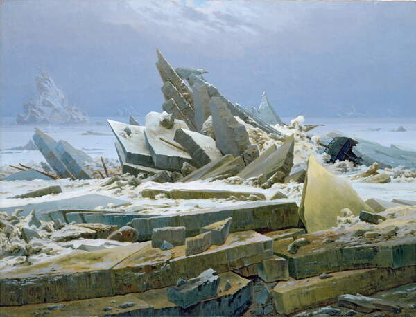 Friedrich, Caspar David Plakát, Obraz - The Polar Sea, 1824, Friedrich, Caspar David, 40 × 30 cm