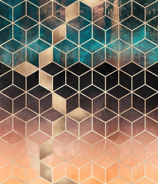 Elisabeth Fredriksson Plakát, Obraz - Ombre Dream Cubes, Elisabeth Fredriksson, 34.5 × 40 cm