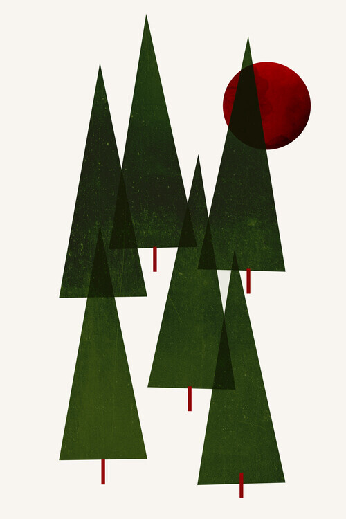 Kubistika Plakát, Obraz - Little Christmas Forrest, Kubistika, 26.7 × 40 cm