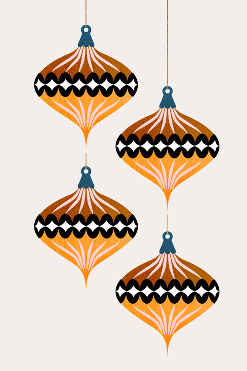 Kubistika Plakát, Obraz - Christmas Balls (No.1), Kubistika, 26.7 × 40 cm