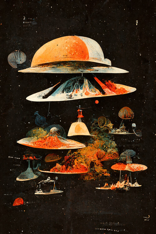 Treechild Plakát, Obraz - Flying Saucers, Treechild, 26.7 × 40 cm