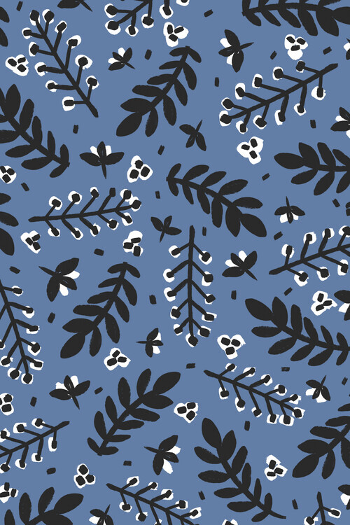 Treechild Plakát, Obraz - Branches And Berries (Blue), Treechild, 26.7 × 40 cm