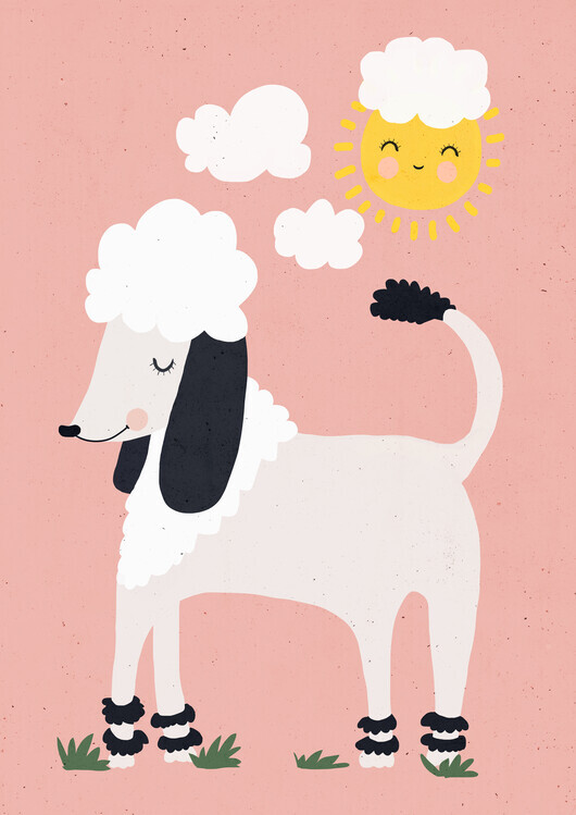 Treechild Plakát, Obraz - Happy Poodle, Treechild, 30 × 40 cm