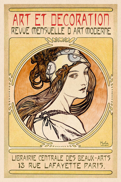Alfons Mucha Plakát, Obraz - Art et Decoration, 1902, Alfons Mucha, 26.7 × 40 cm