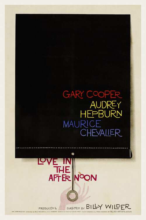 Europosters Plakát, Obraz - Love in the Afternoon / Audrey Hepburn, 26.7 × 40 cm
