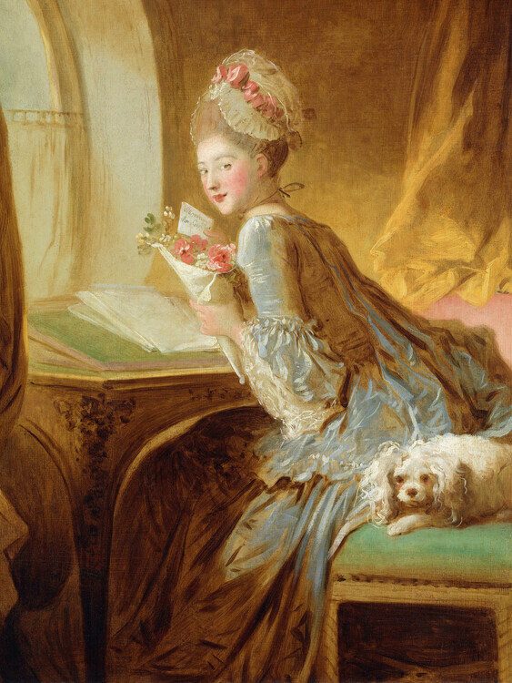 Jean-Honoré Fragonard Plakát, Obraz - The Love Letter, Jean-Honoré Fragonard, 30 × 40 cm