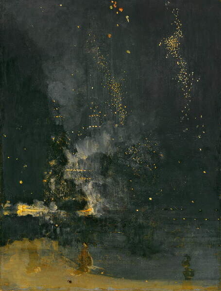 Whistler, James Abbott McNeill Plakát, Obraz - Nocturne in Black and Gold, the Falling Rocket, 1875, Whistler, James Abbott McNeill, 30 × 40 cm