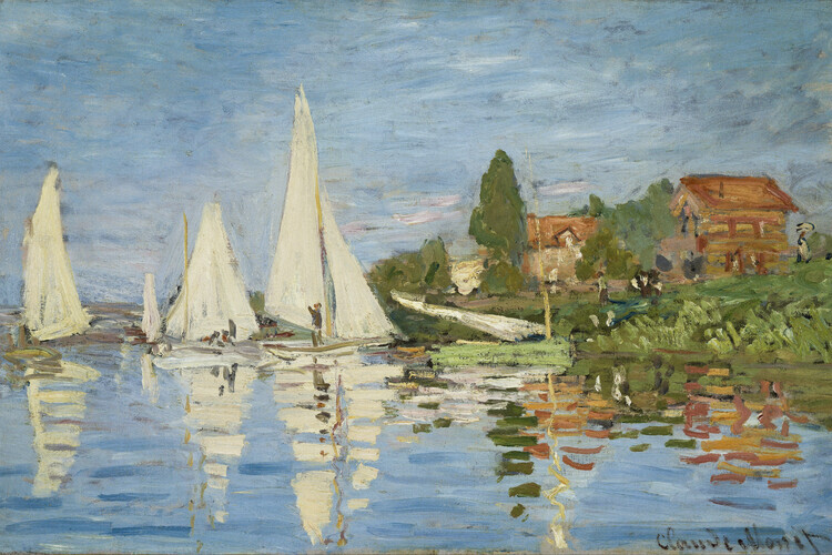 Claude Monet Plakát, Obraz - Regatta at Argenteuil, c.1872, Claude Monet, 40 × 26.7 cm