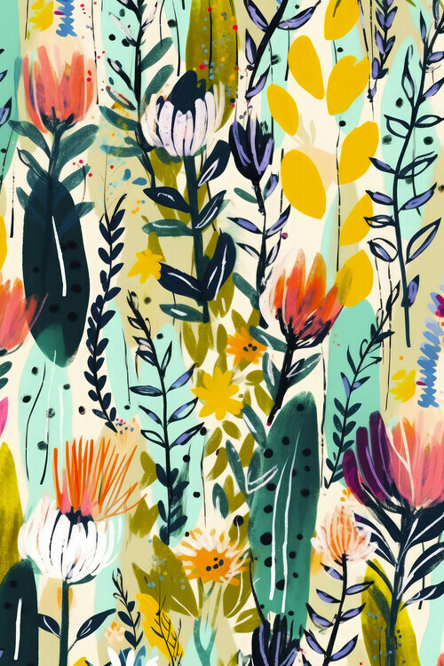 Treechild Plakát, Obraz - Rain Of Flowers, Treechild, 26.7 × 40 cm