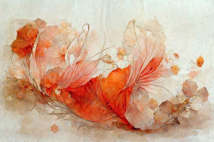 Treechild Plakát, Obraz - Persian Red Flowers, Treechild, 40 × 26.7 cm