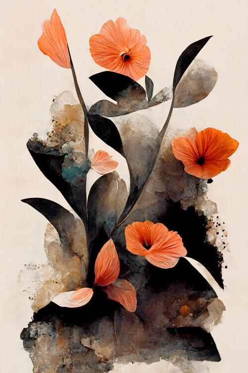 Treechild Plakát, Obraz - Abstract Flowers, Treechild, 26.7 × 40 cm