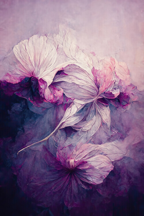 Treechild Plakát, Obraz - Purple Peony, Treechild, 26.7 × 40 cm