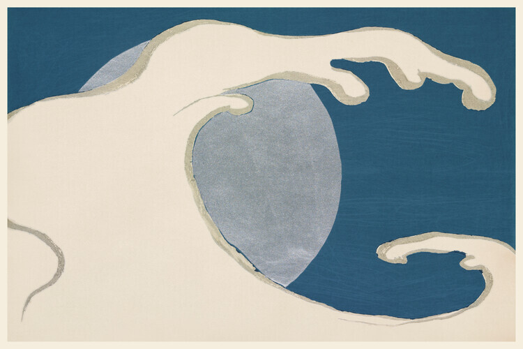 Kamisaka Sekka Plakát, Obraz - Waves & Sun from Momoyogusa, Kamisaka Sekka, 40 × 26.7 cm