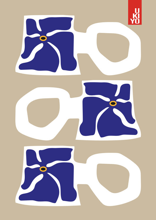 Frances Collett Plakát, Obraz - Ukiyo Mug Blue, Frances Collett, 30 × 40 cm