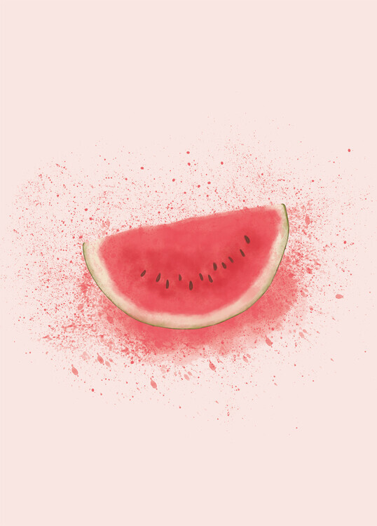 Aminah Eleonora Plakát, Obraz - Watermelon Splash, Aminah Eleonora, 30 × 40 cm