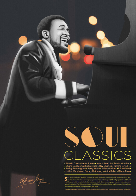 Fadil Plakát, Obraz - Legend Series- Soul Music, Fadil, 26.7 × 40 cm