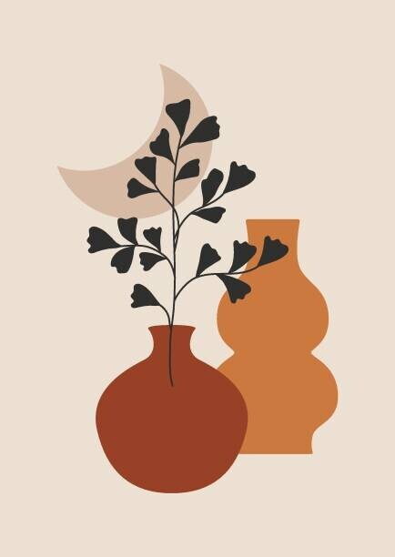 Arelix Plakát, Obraz - Abstract botanical poster. Boho contemporary background, mid century minimalist art print. Vector illustration, Arelix, 30 × 40 cm