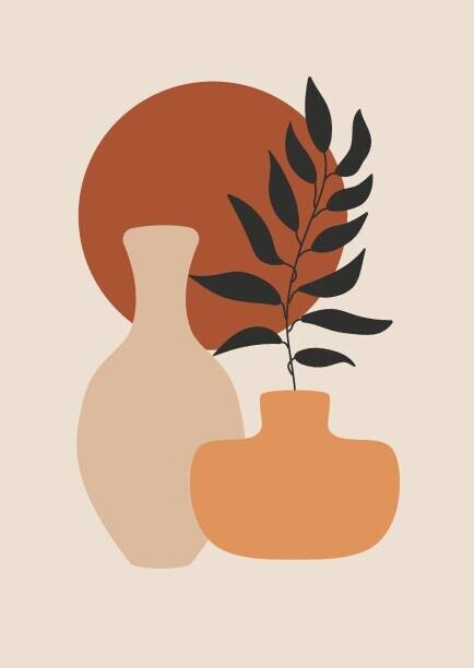 Arelix Plakát, Obraz - Abstract botanical poster. Boho contemporary background, mid century minimalist wall decor. Vector illustration, Arelix, 30 × 40 cm