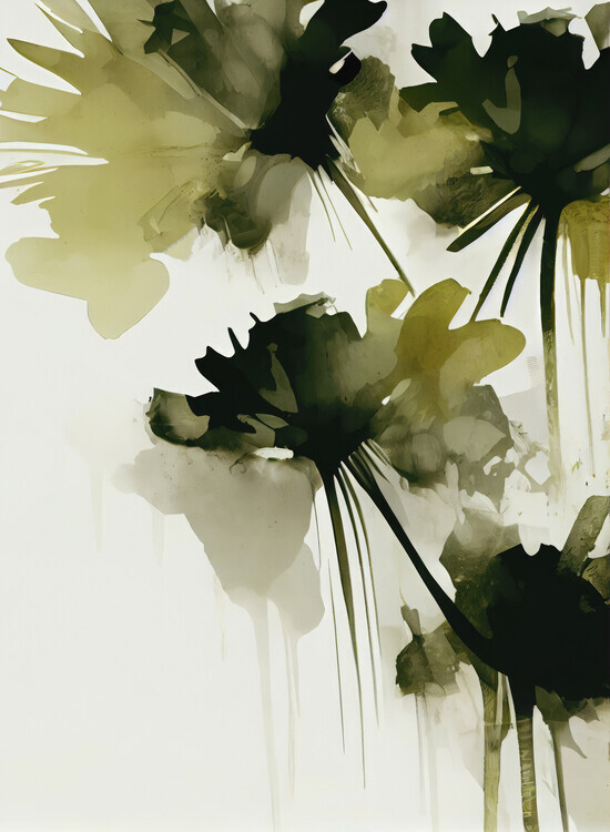 Treechild Plakát, Obraz - Green Flowers, Treechild, 30 × 40 cm