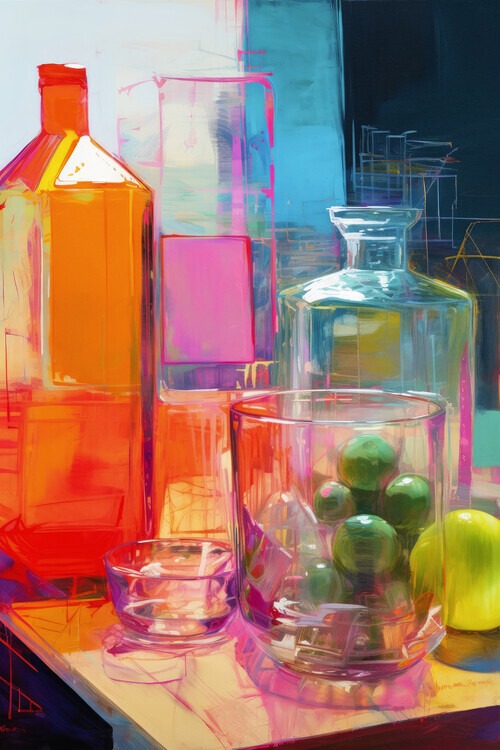 Treechild Plakát, Obraz - Neon Still Life No 2, Treechild, 26.7 × 40 cm