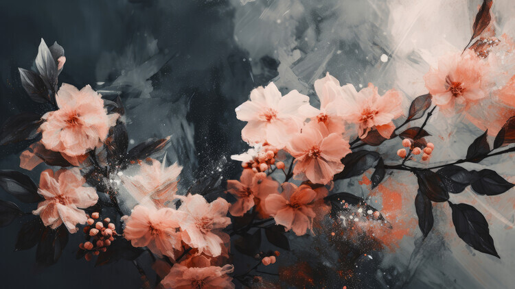 Treechild Plakát, Obraz - Coral Floating Blossoms, Treechild, 40 × 22.2 cm