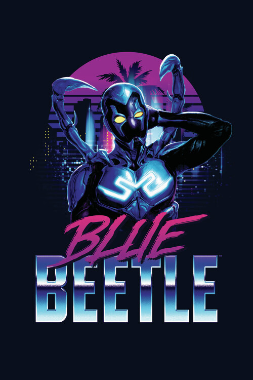 Europosters Plakát, Obraz - Blue Beetle - Night Pose, 26.7 × 40 cm