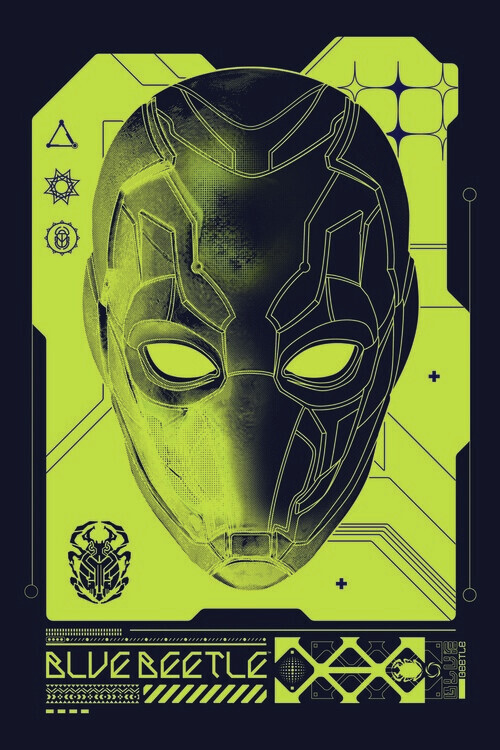 Europosters Plakát, Obraz - Blue Beetle - Mask, 26.7 × 40 cm