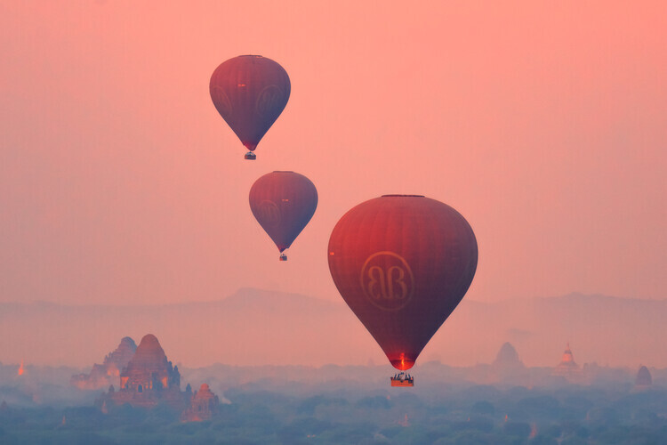 TIANQI Plakát, Obraz - Earth by balloon, TIANQI, 40 × 26.7 cm