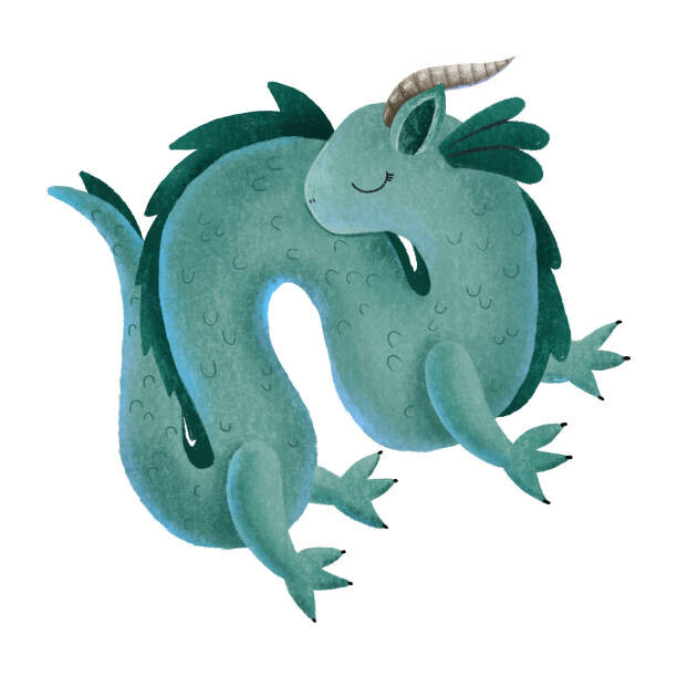 Ilona Myronenko Plakát, Obraz - Magic dragons with horn, paws and, Ilona Myronenko, 40 × 40 cm