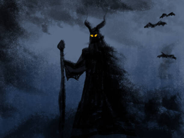 Elena Medvedeva Plakát, Obraz - illustration of a demonic creature with, Elena Medvedeva, 40 × 30 cm