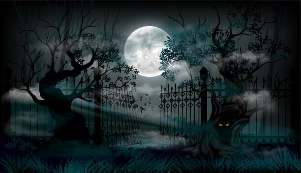 Alexey Yaremenko Plakát, Obraz - Halloween grave background, Alexey Yaremenko, 40 × 22.2 cm