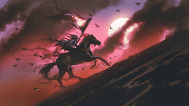 Grandfailure Plakát, Obraz - Horesman in the red night, Grandfailure, 40 × 22.2 cm