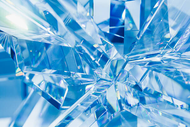nikkytok Plakát, Obraz - abstract blue crystal refractions, nikkytok, 40 × 26.7 cm