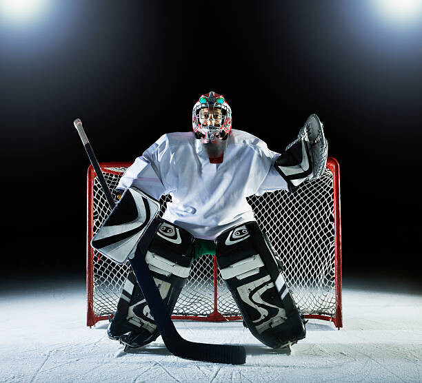 Robert Decelis Plakát, Obraz - Ice hockey goal keeper in front of goal, Robert Decelis, 40 × 40 cm