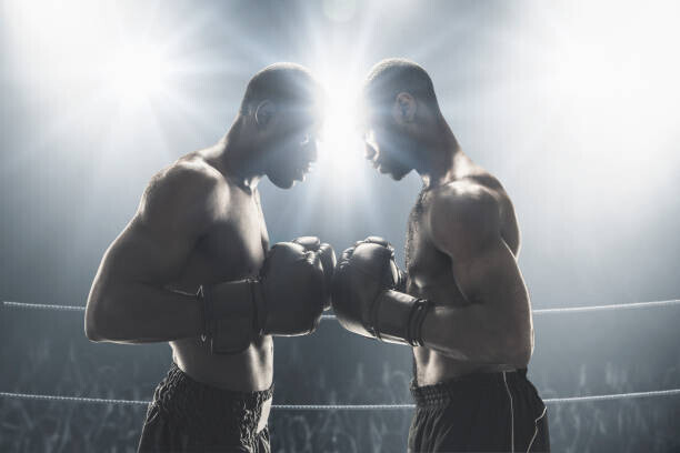 John Fedele Plakát, Obraz - African American boxers standing in boxing ring, John Fedele, 40 × 26.7 cm
