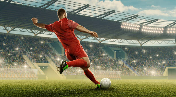 Yuliia Zatula Plakát, Obraz - Soccer player kicks a ball, Yuliia Zatula, 40 × 22.2 cm