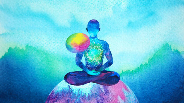 Benjavisa Plakát, Obraz - human meditate mind mental health conscious, Benjavisa, 40 × 22.2 cm