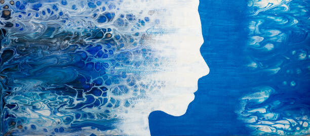unomat Plakát, Obraz - Abstract painting with liquid acrylic. Profile, unomat, 50 × 22 cm